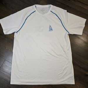 Vineyard Vines Performance Short Sleeve T-Shirt White Sailing Logo Mens M Boat